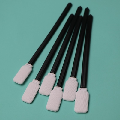 Μαύρη λαβή Dacron Stick Flat Square Cleanroom Polyester Swab 714 Χωρίς Λιντ