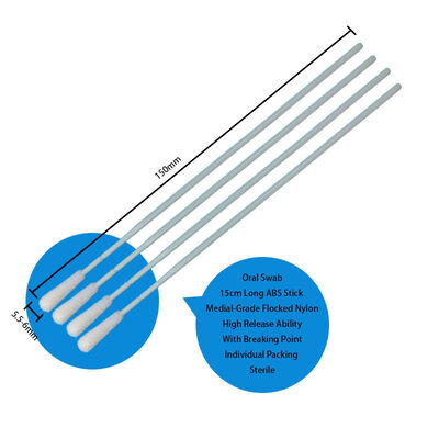 Απορριπτόμενο στυλεό ABS με επιχρισμένο νάιλον για δειγματοληψία, στοματικό στυλεό, αποστειρωμένο στυλεό συλλογής δείγματος με ατομική συσκευασία