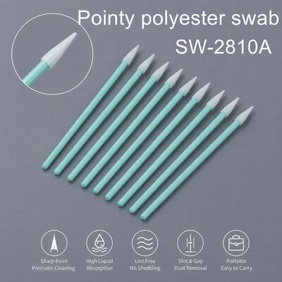Αιχμηρό σημείο Polyester Swab για ηλεκτρονικά οπτικά φακοί PCB πληκτρολόγιο Gap καθαρισμός υψηλή απορρόφηση 75mm