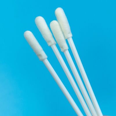 8cm Ξαναχρησιμοποιήσιμο λευκό ράβδος PP αποστειρωμένο αφρό Swab VTM Kit Test Influenza Oral Swab Περιβαλλοντική δοκιμή Swab Επιφανειακό δείγμα Swab