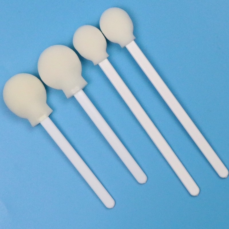 106mm Ξαναχρησιμοποιήσιμο Λευκό PP Stick Lollipop Σφουγγάρι Medical Round Foam Swab Applicator για δέρμα Αντισηπτικό