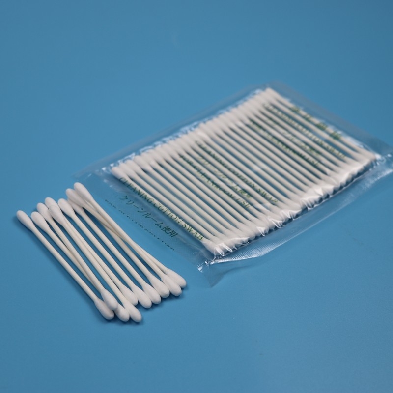 CA-002 Περιβαλλοντικά φιλικά διπλό άκρο Qtips Βιομηχανικός καθαρισμός Βαμβάκι Bud Cleanroom Βαμβάκι Swab