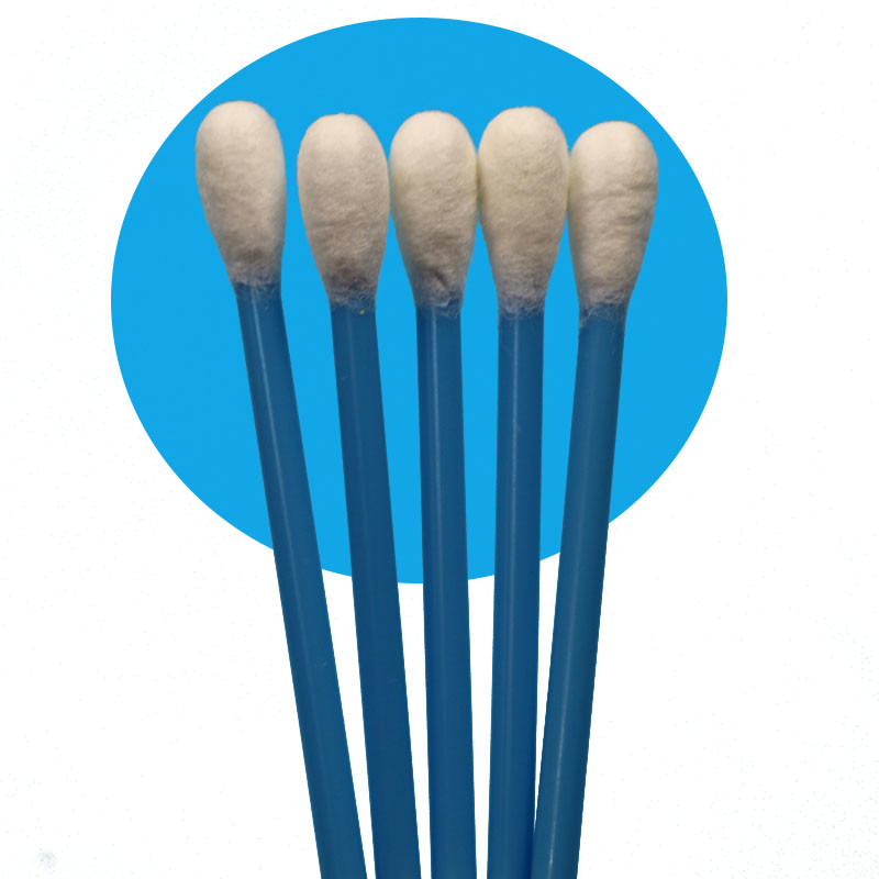 10cm Μπλε PP Stick Μεγάλο Στρογγυλό Κεφαλάκι Βαμβακερό Μπουκάλι Ιατρικό Βαμβακερό Swab Εφαρμοστήρα Για Συλλογή Δοκιμμάτων