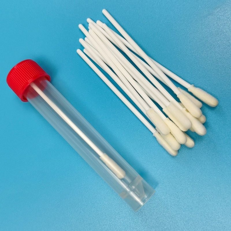 8cm PP Stick Αποστειρωμένο Στυλεό με Αφρώδες Άκρο με Σωλήνα, Στυλεός Δειγματοληψίας Περιβαλλοντικών Επιφανειών για Εργαστήριο