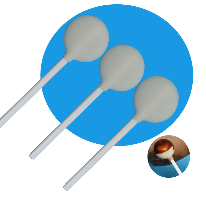 Disposable White PP Stick 30mm Lollipop Sponge Stick Big Round Head Medical Foam Swab Applicator for Healthcare