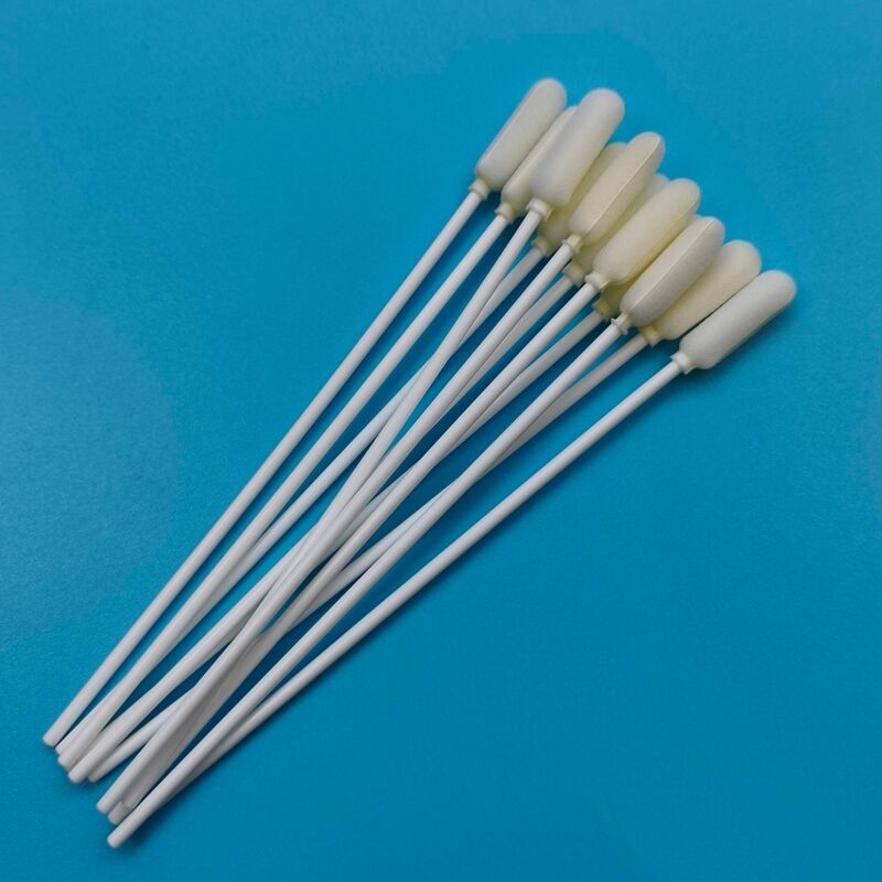 14cm Disposable Long PP Stick Big Foam Tip Oral Swab Sterile Specimen Collection Swab Flu Test Sampling Swab